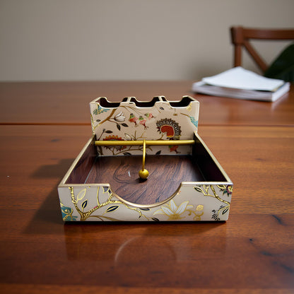 Golden Aviary Collection - Paper Napkin & Cutlery Holder