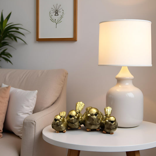 Classic Four Birds Figurine in Gold Finish