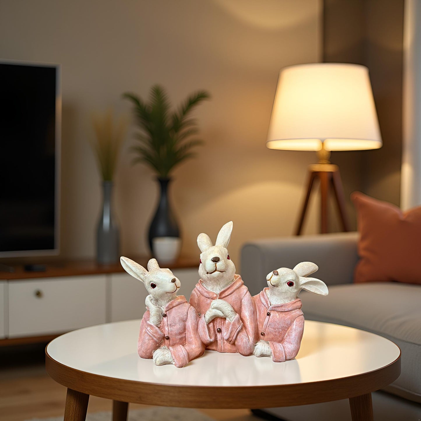 The Blush Bunnies – Rabbit Family Figurine Set