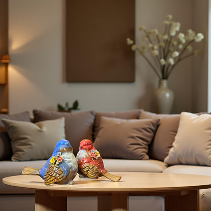 Colorful Ceramic Bird Showpiece Set (Big)