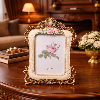 Vintage Rose Baroque Gold Photo Frame (5x7)