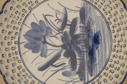 Blue Floral Ceramic Decorative Bowl