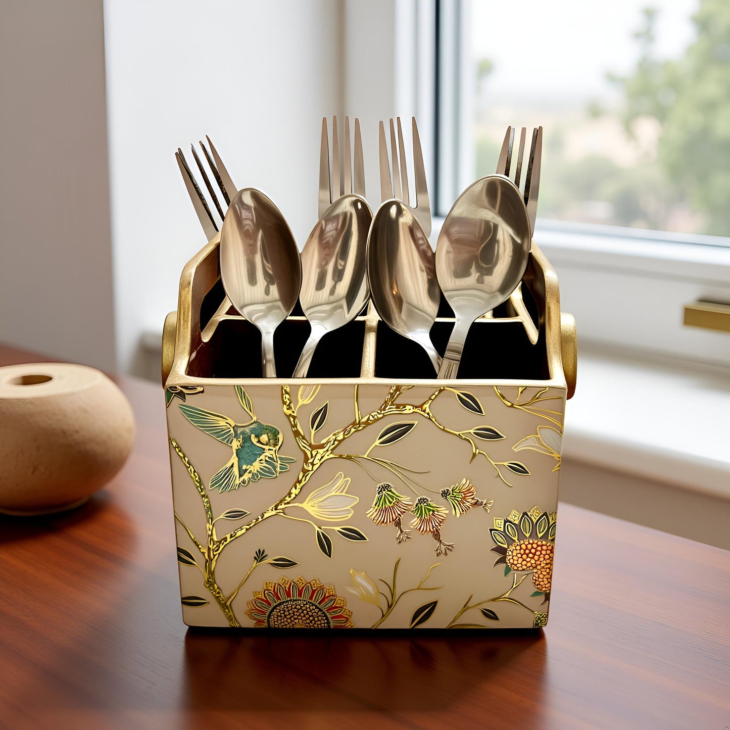 Golden Aviary Collection - Cutlery Holder 4 Slot