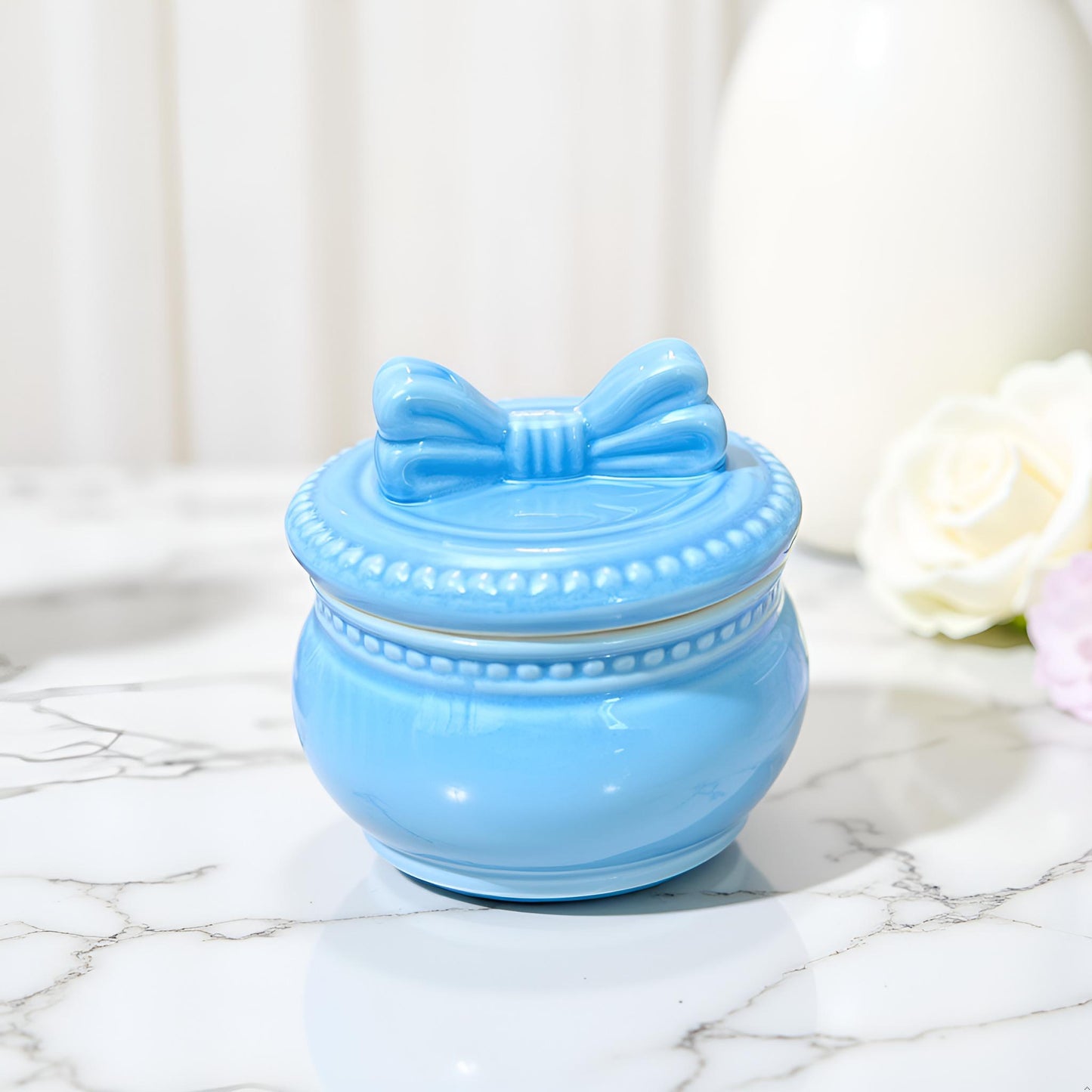 The Blue Belle Jar – Glossy Blue Ceramic Trinket Jar (Small)