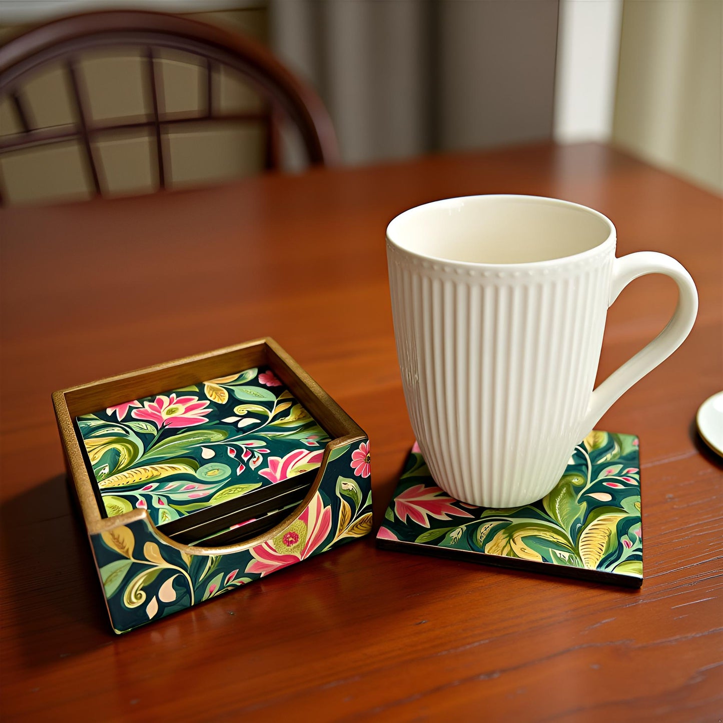 Emerald Petals Collection - Coaster Set
