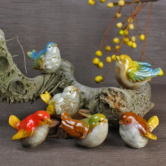 Ceramic Song birds, Set of 6  Big