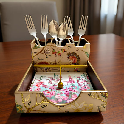 Golden Aviary Collection - Paper Napkin & Cutlery Holder