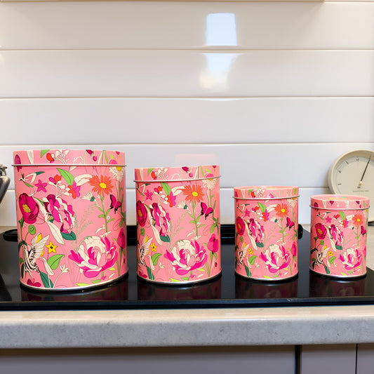 The Pink Bloom – Floral Storage Tin Set (4 pcs)