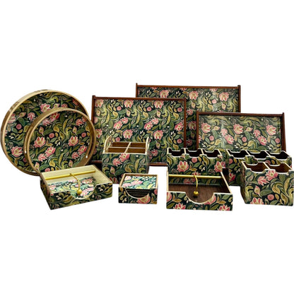 Emerald Petals Collection - Small Round Tray