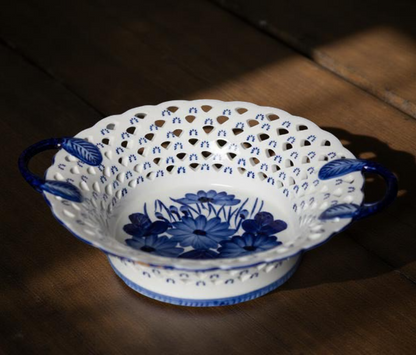 The Blue Bloom Oriental Handcrafted Bowl | Large