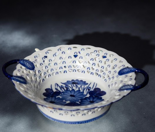 The Blue Bloom Oriental Handcrafted Bowl | Large