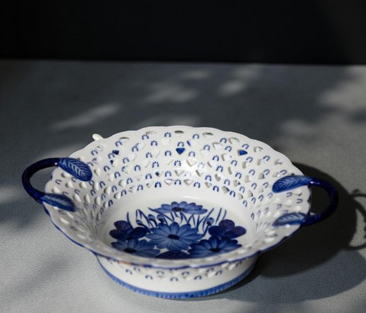 The Blue Bloom Oriental Handcrafted Bowl | Medium