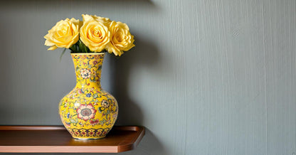 Imperial Elegance : Yellow Decorative vase (Small)