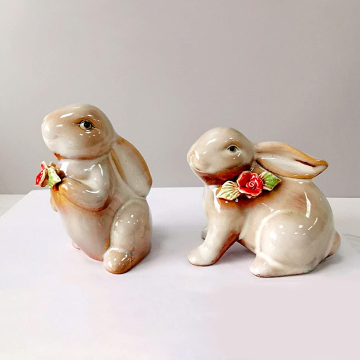 Handcrafted Ceramic Bunny Figurine - Set of 2 pieces (Rabbit) Big