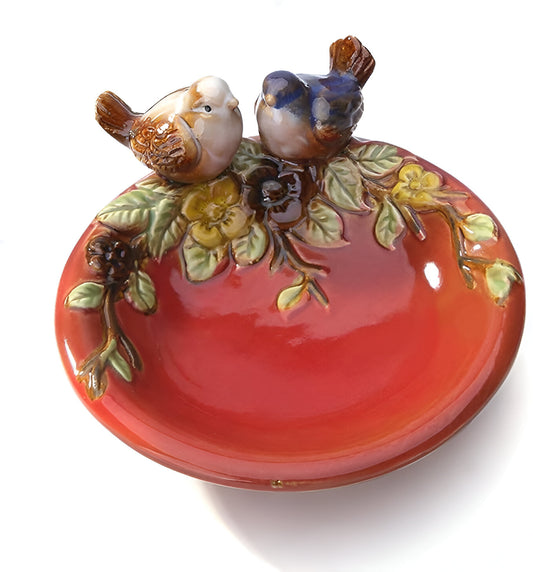Lovebirds on Bloom – Handcrafted Ceramic Decorative Dish