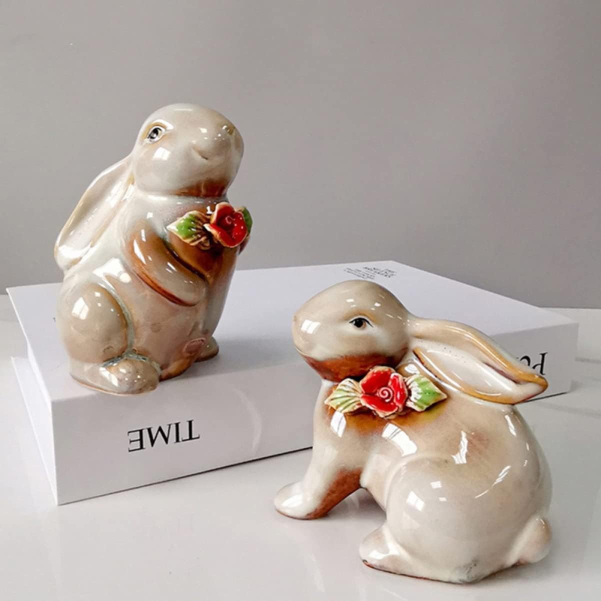 Handcrafted Ceramic Bunny Figurine - Set of 2 pieces (Rabbit) Big