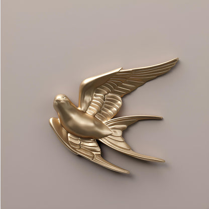 Modern Ceramic Bird Wall Decor – Gold Flying Bird Decorative - Single piece