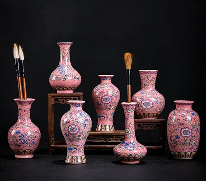Imperial Elegance : Pink Decorative vase (Small)
