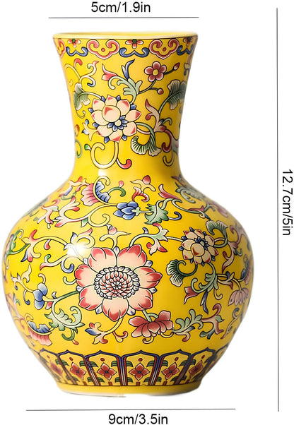Imperial Elegance : Yellow Decorative vase (Small)