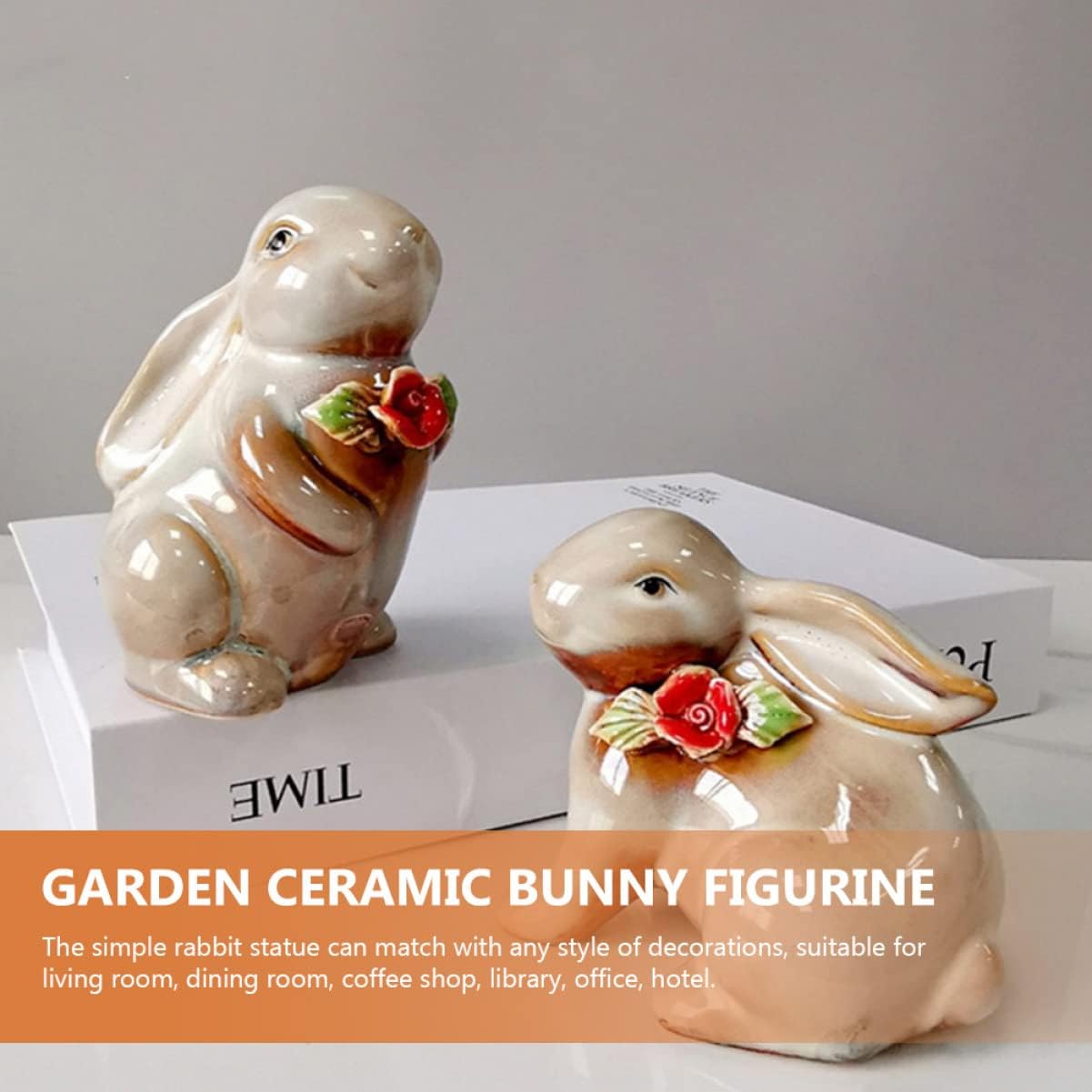 Handcrafted Ceramic Bunny Figurine - Set of 2 pieces (Rabbit) Big