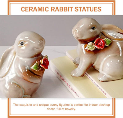 Handcrafted Ceramic Bunny Figurine - Set of 2 pieces (Rabbit) Big