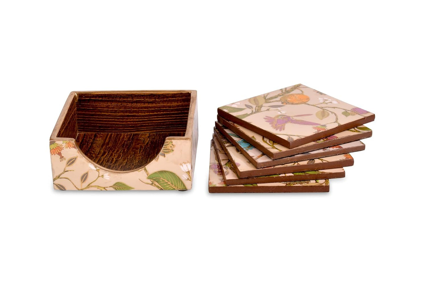 Tea Coasters Set of 6 with Stand || Indian Paisley