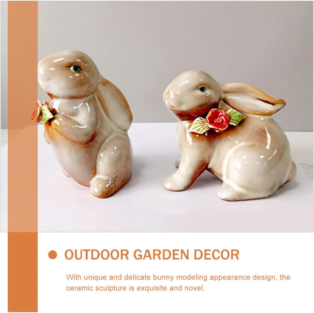 Handcrafted Ceramic Bunny Figurine - Set of 2 pieces (Rabbit) Big