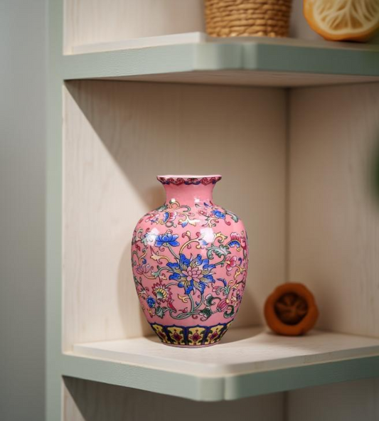 Imperial Elegance : Pink Decorative vase (Small)