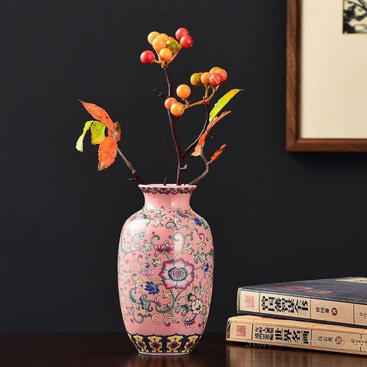 Imperial Elegance : Pink Decorative vase (Small)