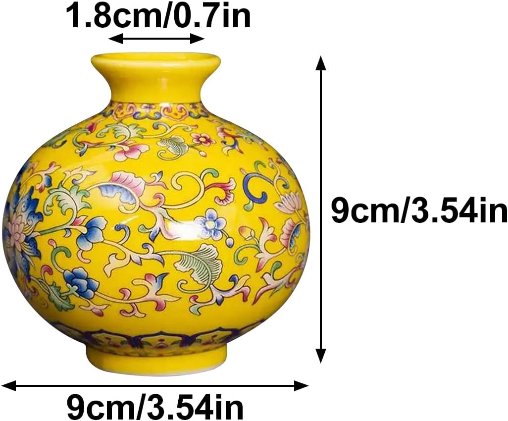 Imperial Elegance : Yellow Decorative vase (Small)