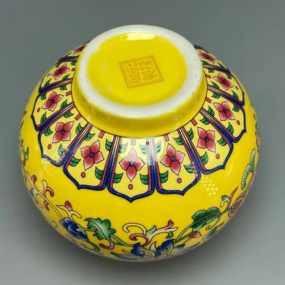 Imperial Elegance : Yellow Decorative vase (Small)