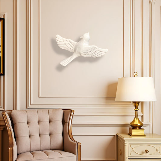 Modern Ceramic Bird Wall Decor – White Flying Bird Decorative - Single piece
