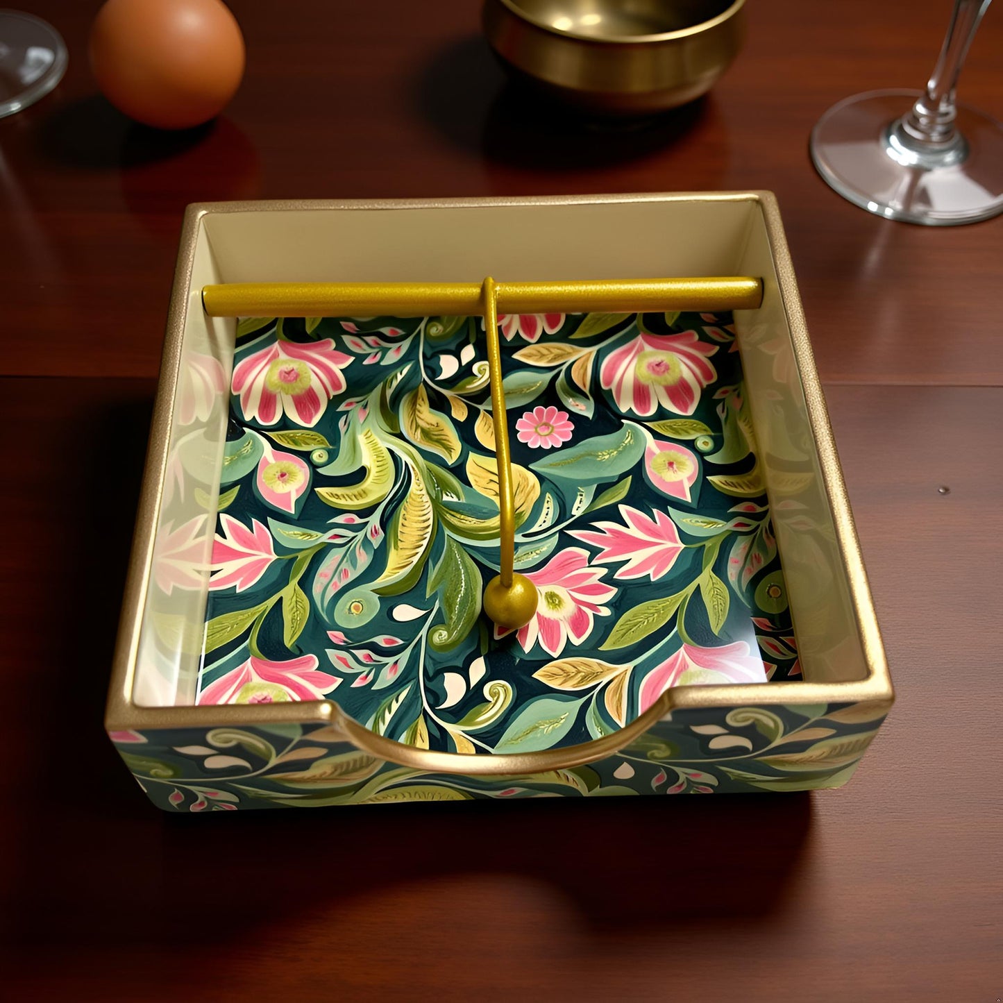 Emerald Petals Collection - Paper Napkin Holder