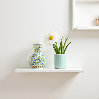 Oriental Ceramic Flower Vase with Intricate Floral Design