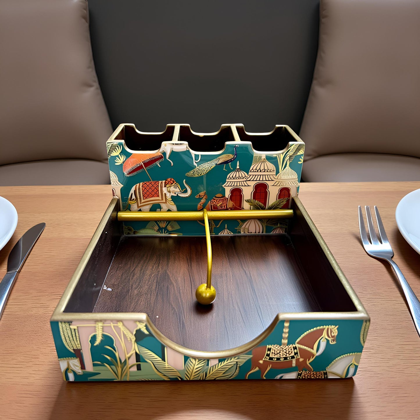 Elephant Royale Collection - Paper Napkin & Cutlery Holder