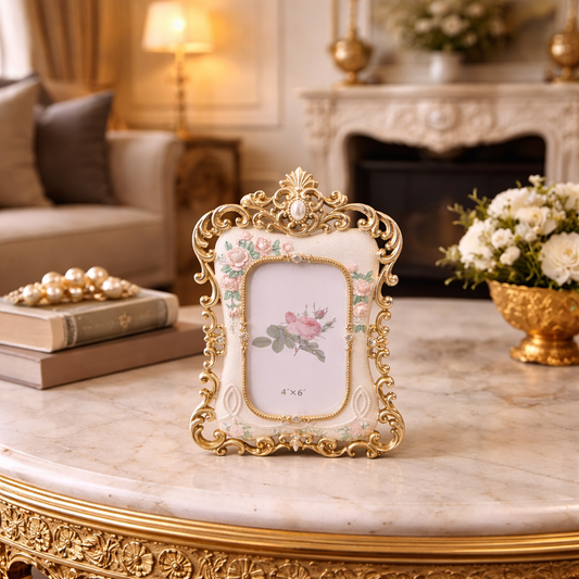 Vintage Rose Gold Ornate Photo Frame