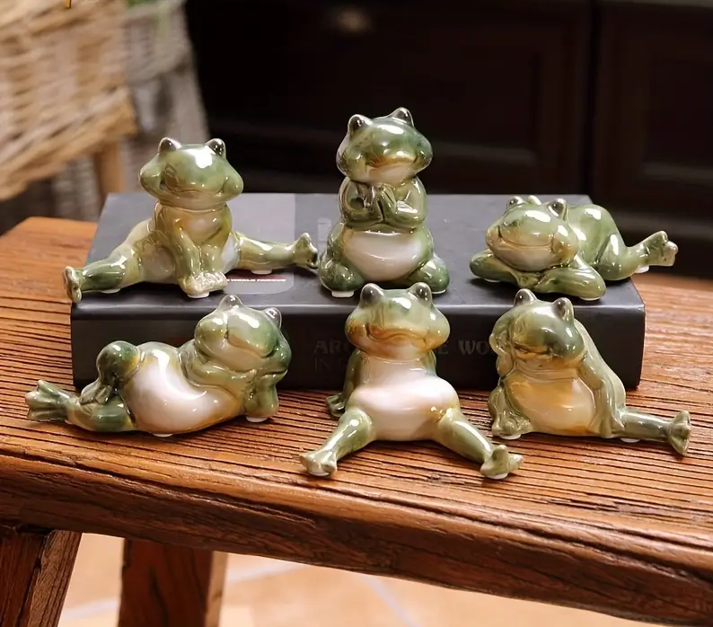 Quirky Frog Squad – Ceramic Figurine | Set of 4