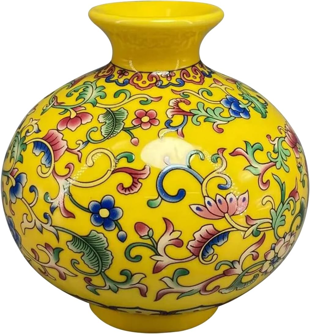 Imperial Elegance : Yellow Decorative vase (Small)