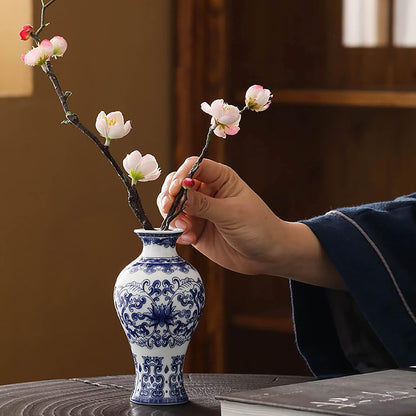 White Porcelain small Vase | Handmade Chinoiserie  ( Set of 3)