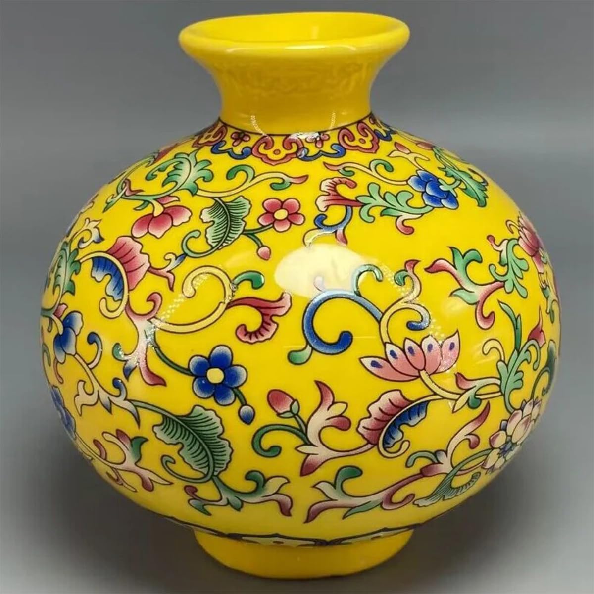 Imperial Elegance : Yellow Decorative vase (Small)