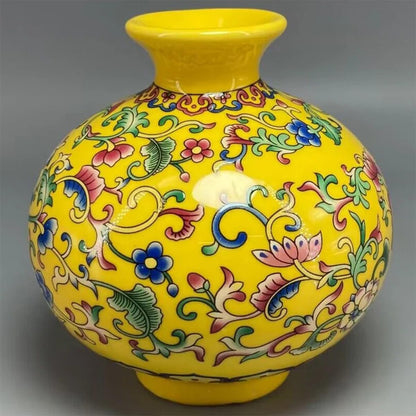 Imperial Elegance : Yellow Decorative vase (Small)