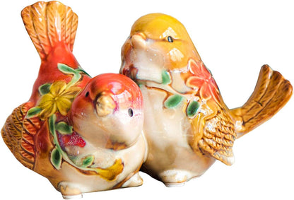 The Chirpy Duo – Ceramic Bird Couple Showpiece Set