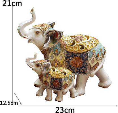 Traditional White Elephant Showpiece Set – Decorative Figurines