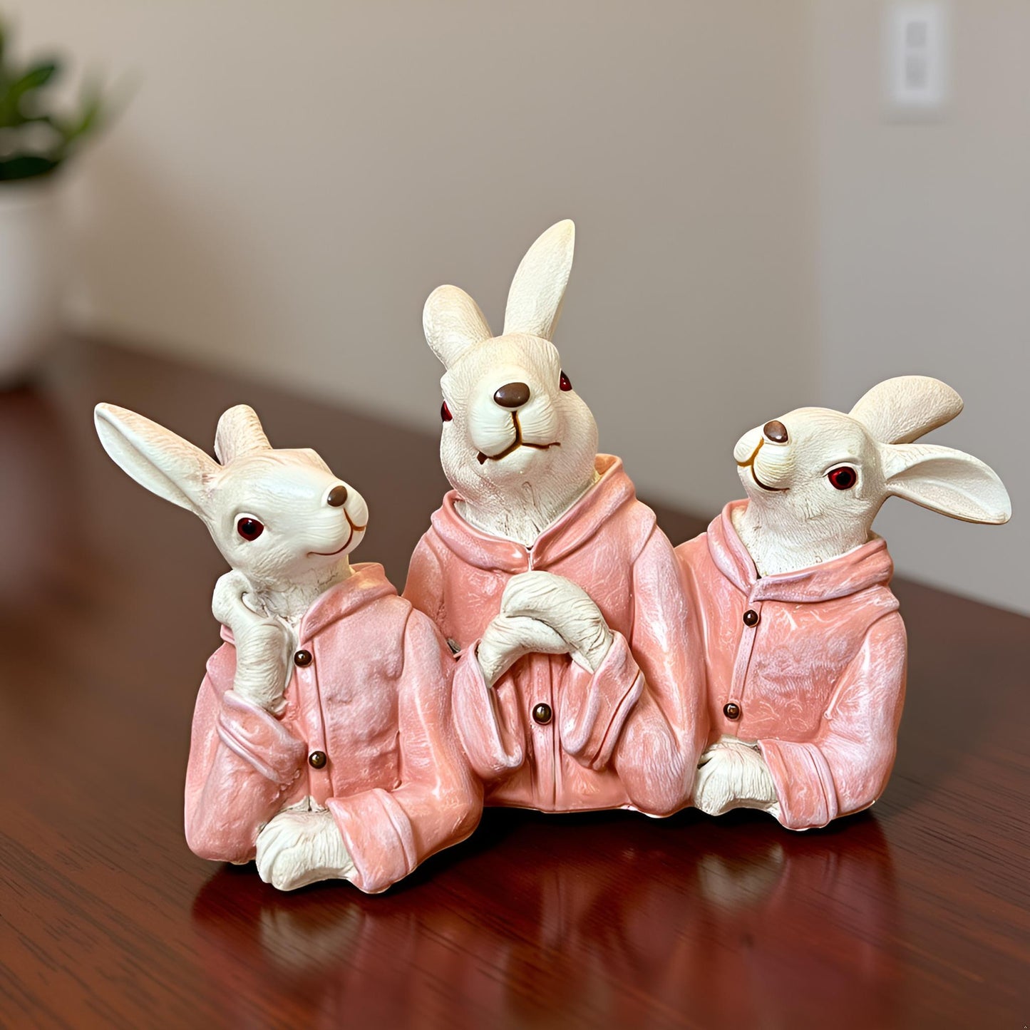 The Blush Bunnies – Rabbit Family Figurine Set