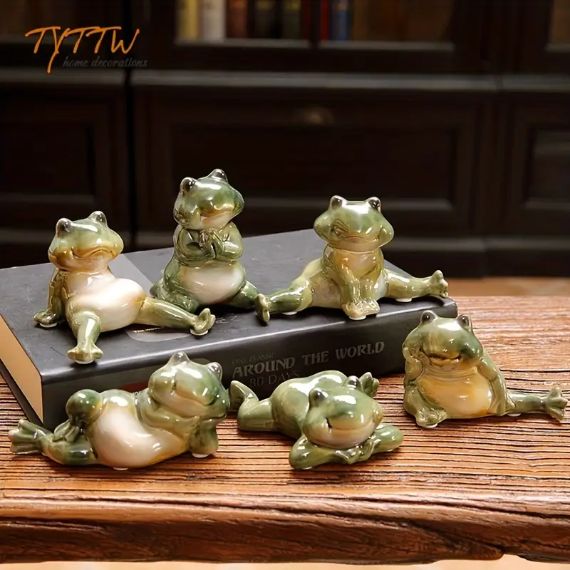 Quirky Frog Squad – Ceramic Figurine | Set of 4