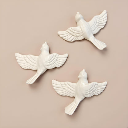 Modern Ceramic Bird Wall Decor – White Flying Bird Decorative - Single piece