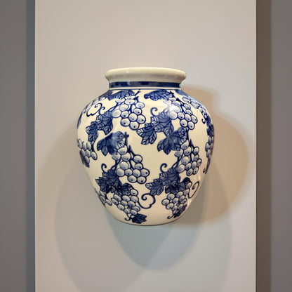 Oriental Blue & White Ceramic Wall Vase - Innovative Home Decor