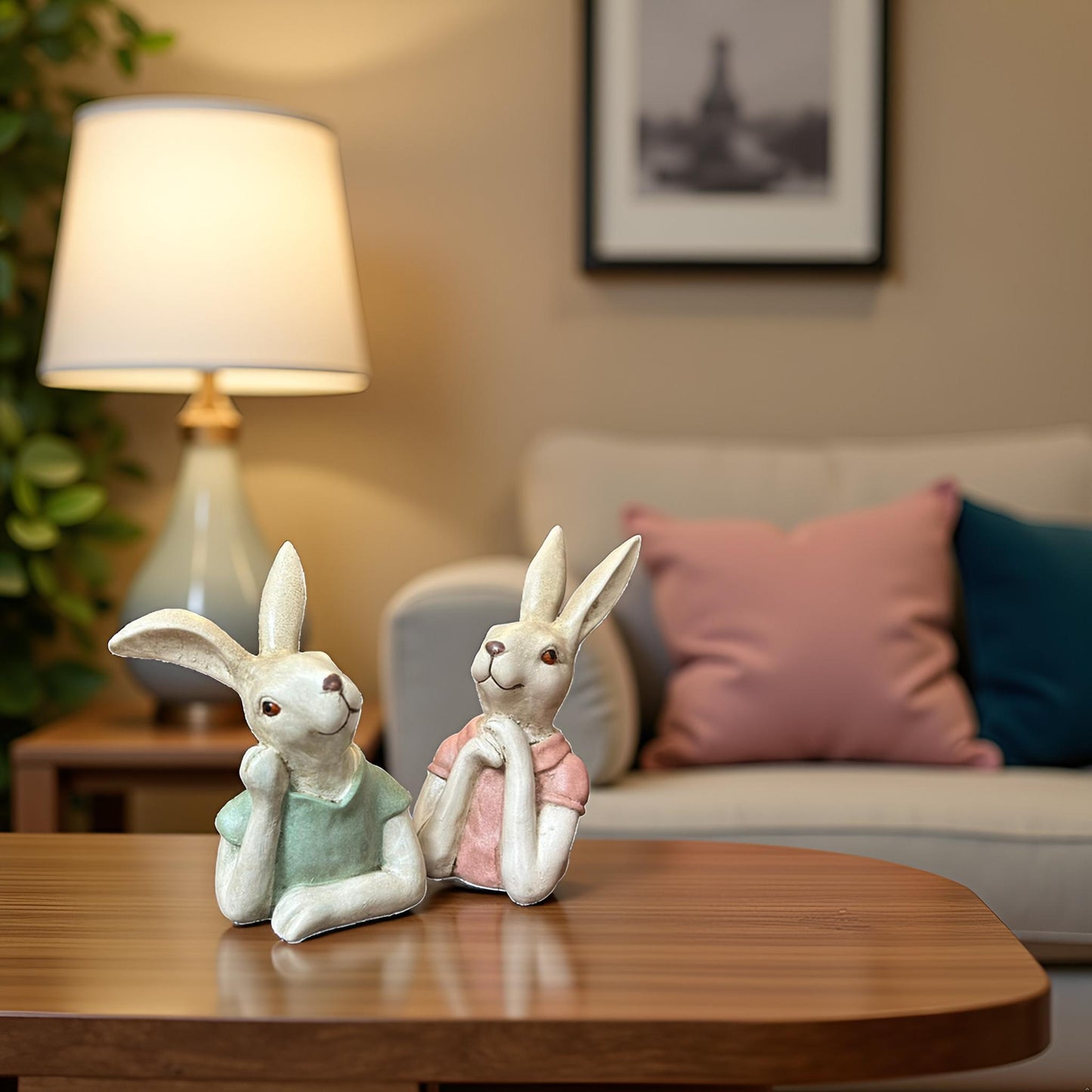 The Blush Bunnies – Rabbit Family Figurine Set