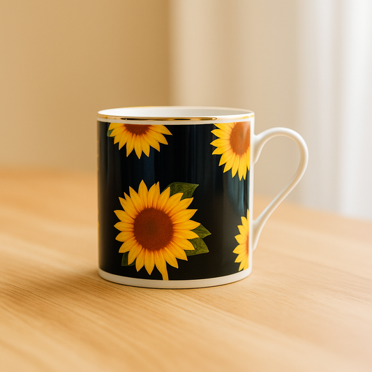 Sunflower Delight Ceramic Mugs – Set of 6
