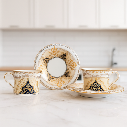 Regal Marigold – Heritage Tea Cup Set (6 pcs)